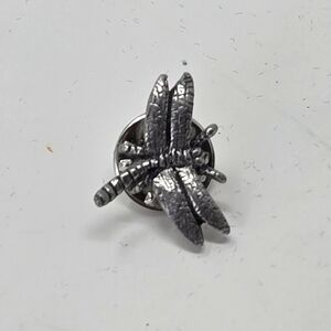 Vintage Jim Clift pewter dragonfly pin insect spring brooch silver tone.